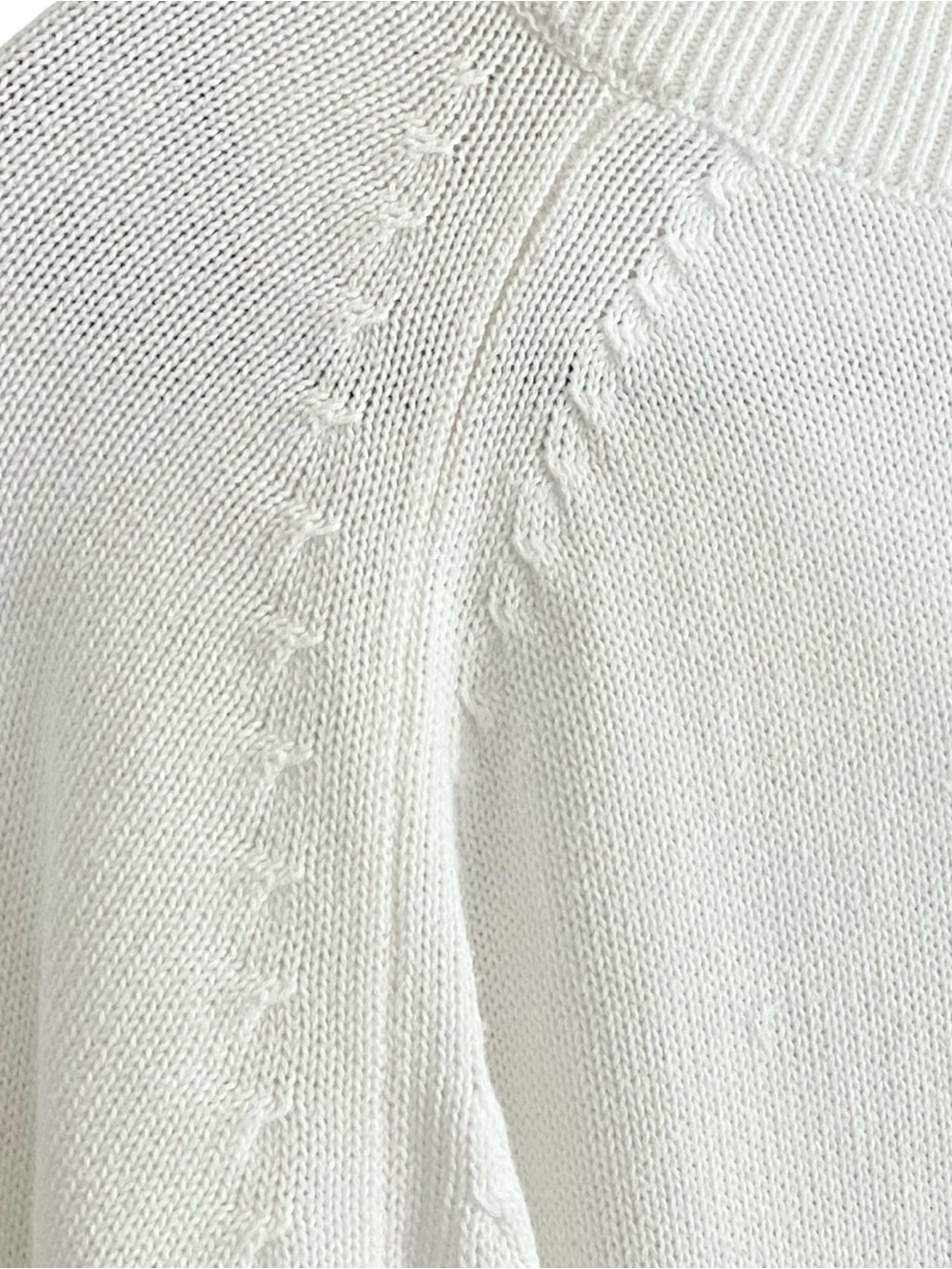 Quince 100% Organic Cotton Mock Neck Sweater White Size XL Coastal Preppy - Picture 6 of 10
